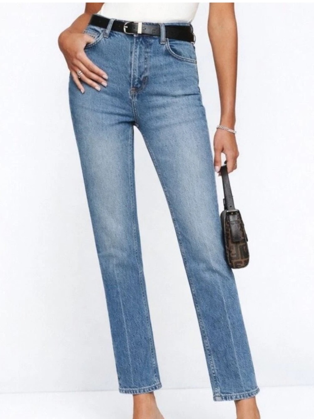 Reformation Liza Ultra High Rise Straight‎ Jeans in Malta 25